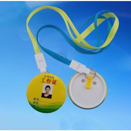 DIY customized 75MM tinplate hanger Hang rope button badge work card badge 100 sets of colors random