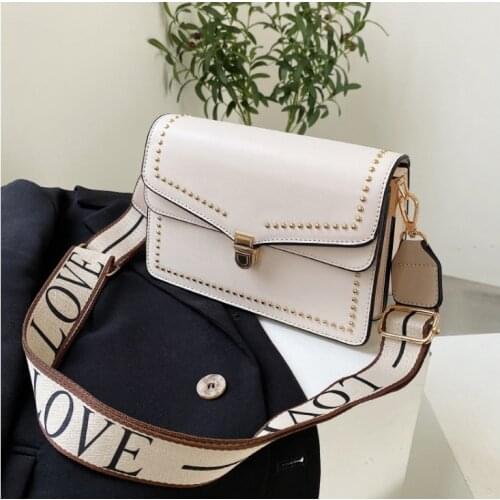 New Quality Luxury women Flap Shoulder Crossbody Bag Fashion PU Leather ladies Handbag and Purses Designer Wide Strap Sling bag