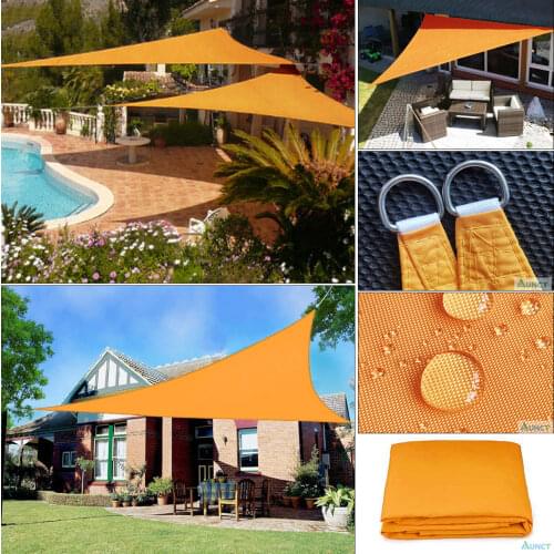 Orange right triangle shade sail visor sun sail pool cover sunscreen awnings outdoor rainproof sun shade cloth gazebo canopy