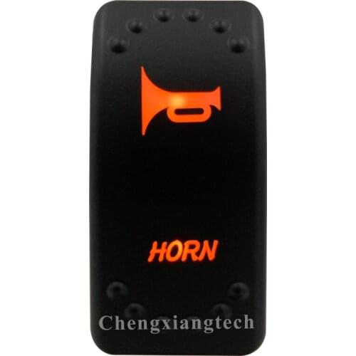Orange Led - Car Boat Caravan Marine- Momentary On Off- Rocker Switch-Laser Eatched-Horn- for Carling ARB NARVA 4X4-Waterproof