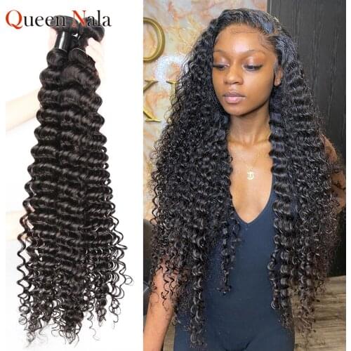 Queen Nala OneCut Hair Deep Wave Bundles 8-30inch P Peruvian Human Hair Unprocessed Virgin Hair Extension Natural Color