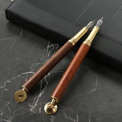 Brass Wood fountain Pen Business Gift Pen 0.5mm