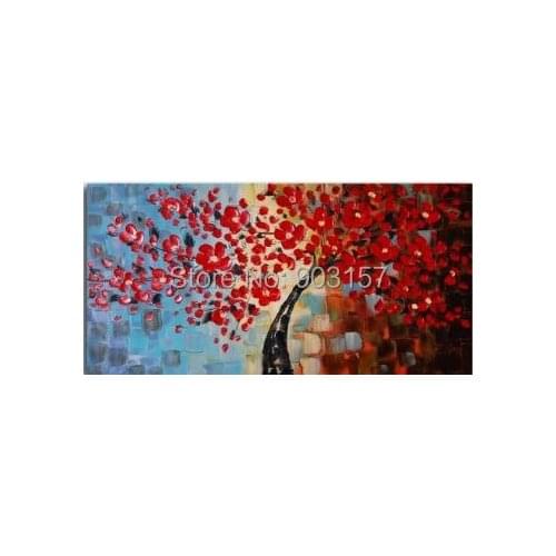 Hand Painted Wall Painting Bouquet of textured red-Floral Oil Painting Wall Art-Modern Canvas Wall Pictures for Living Rooms