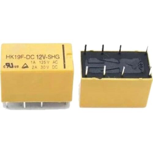 2NO 2NC Power Electromagnetic Relay DC3V, DC5V, DC9V, DC12V, DC24V 8 Pin PCB Electromagnetic Power Relay Signal Relay