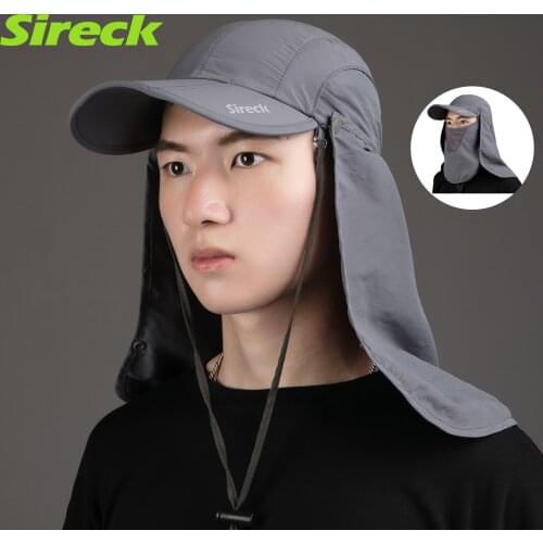 Sireck Three Color Mens Anti-mosquito Camo Sun Hat Bucket Cargo Wide Brim Hunting Fishing Topee Hats