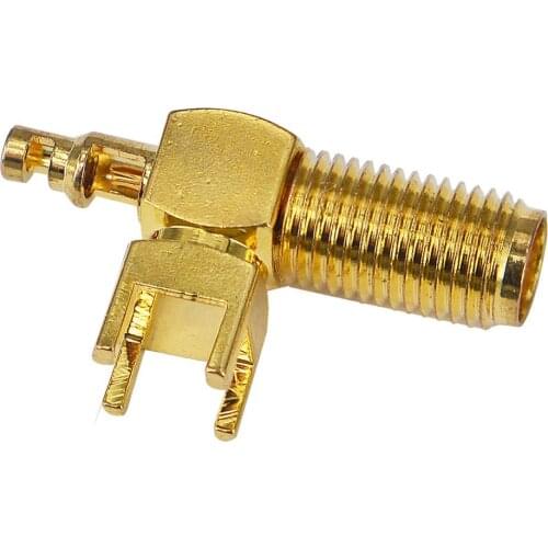 2 Pieces SMA Female PCB Mount Right Angle Solder Connector for 1.13 U.FL IPX Cable