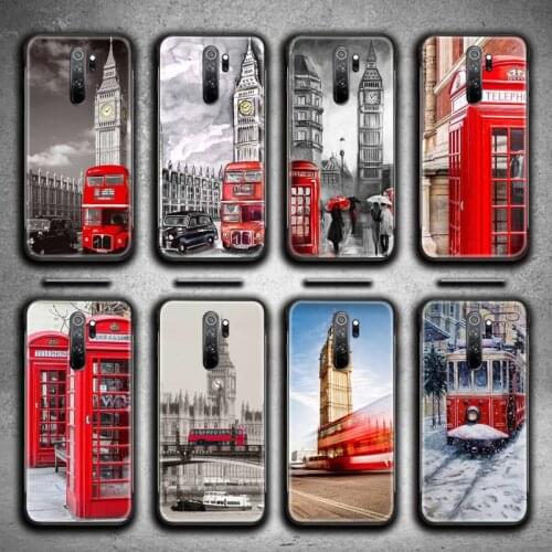 London Bus England Telephone Phone Case for Redmi 9A 9 8A 7 6 6A Note 10 9 8 8T Pro Max K20 K30 Pro