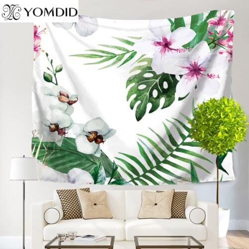 Tropical Plant Tapestry Flowers Wall Hanging Tapestries Decorative Bohemian Blanket Home Decor table Cloth Yoga Mat Beach towel