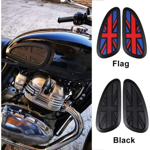 3D Universal Retro Motorcycle Cafe Racer Gas Fuel Tank Rubber Sticker Protector Flag Pattern Knee Tank Pad Grip Decal