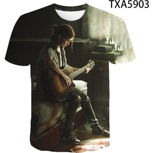 The Last Of Us Part Ii 2 Ellie Funny Cotton T Shirt Graphic Tee the last of us Crew Neck Top Men Women Boys Girls Child Anime