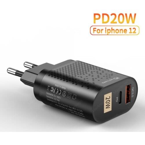 USB Type C Fast PD Charger 20W Quick Charge 4.0 3.0 QC4.0 QC3.0 USB Mobile Phone Charger for iPhone 12 Xiaomi Samsung PD Charger