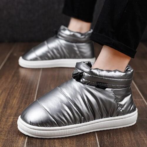 Womens Boots Winter Large Size 37-44 Hook Loop Sturdy Sole Ankle Boots Women Solid Plush Snow Boots Man Woman Warm Shoes Cheap