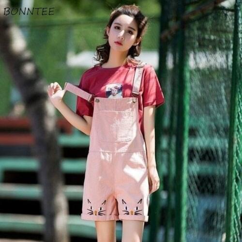 Rompers Women Casual Solid High Waist Female All-match Chic Korean Style Harajuku Popular Party Fashion Preppy Cute Girls Ins