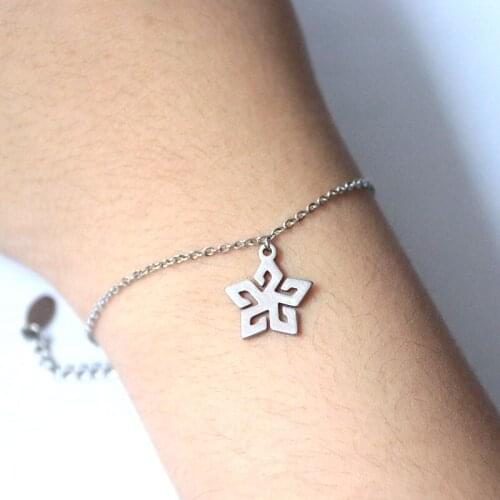 1 Pc Cute Star Flower Stainless Steel Bracelet Charm Stars Bracelets For Cute Women Girls Kids Fashion Jewelry Lucky Gift