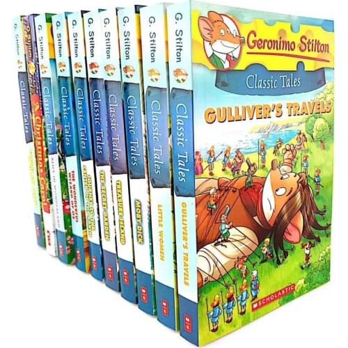 10PCS/SET Geronimo Stilton New Arrival Around the World Children Picture Reading Book Classic Tales English Comic Story