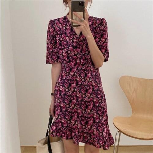 2021 Plus Size Floral Print Summer Dress Evening Long Vintage Dresses Oversize Short Sleeve Beach Women Dress Robe Vestido Prom
