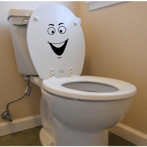 20X13cm Smiley face decal for toilet laptop car funny bathroom potty training sticker Funny Emogi Wall Decals Wallpaper D875