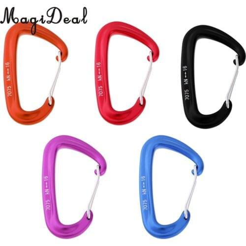 5pcs Heavy Duty Aluminium Carabiners Clips 16KN for Hammock Camping Hiking Backpacking Keychain Sports