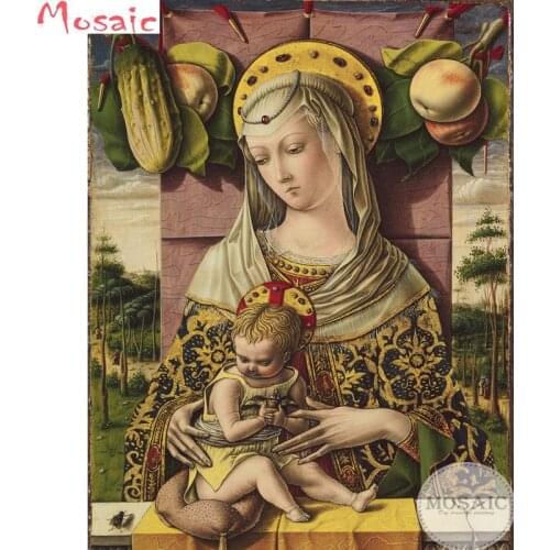 Full Square\Round drill Diamond 5D DIY Diamond Painting"Virgin Mary,Madonna and Child,Embroidery Cross Stitch Rhinestone Mosaic