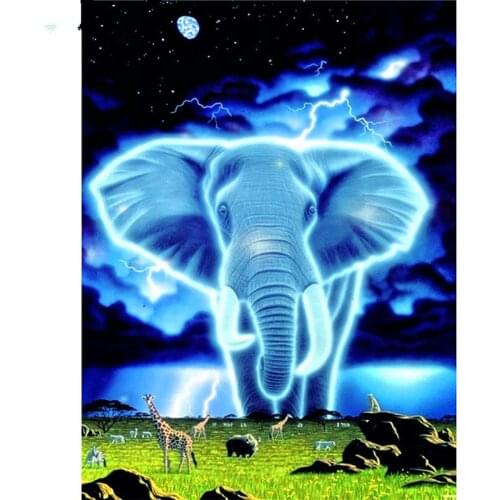 Full Round Diamond Embroidery Animal 5D Diamond Painting Mosaic Elephant Cross Stitch Home Decor Gift DIY Handicrafts wedding