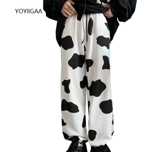 Cow Print Pants Summer Women Palazzo Pants Loose Wide Leg Pant Harajuku Fashion Ladies Girls Panttraight Trousers Women Unisex