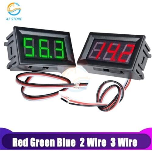 0.56 Inch DC LED Digital Voltmeter 0-100V Voltage 3 Wires Digital Ammeter Voltmeter Volt Panel Tester Meter For Motorcycle Car