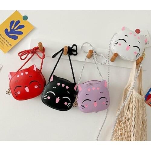 Cute Cat Childrens Mini Shoulder Bag Lovely Baby Kids Animal Coin Purse Handbags Boys Girs Small Wallet Pouch Crossbody Bags
