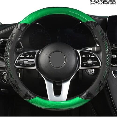 DOODRYER Carbon Fiber Leather Car Steering Wheel Cover For Hondas Civics CRV BRV Fit Jazz Accords City Freed Mobilio Stream