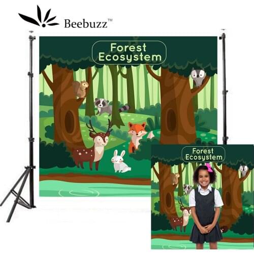 Cartoon Jungle Animal Photography Background Children Theme Party Photo Background Photo Studio Photo Studio