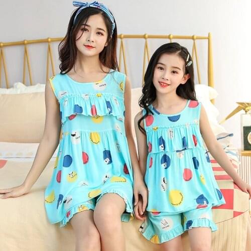 2021 Summer Girls Clothes Sets new fashion Gamily vest Sets cool dot print setyle Home Clothes Gets for Girls