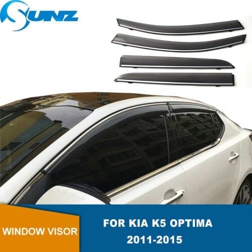 Side Window Visors For Kia K5 Optima 2011 2012 2013 2014 2015 Smoke Weathershields Sun Rain Deflector SUNZ
