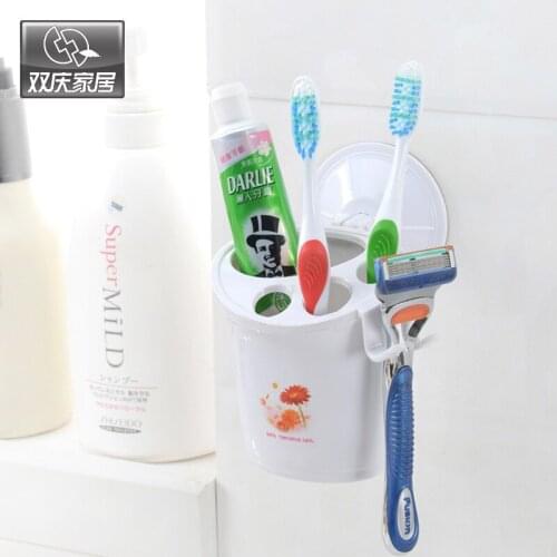 Strong Suction Cup Toothbrush Tube Wash Rack Razor Holder Toothbrush Holder Case Shaver Hanger Bathroom Sets House Decor