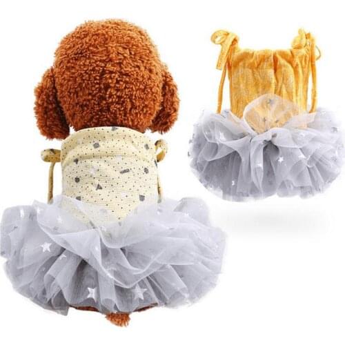 2020 Puppy Summer Tutu Dresses for Dogs Clothes Gray Star Suspender Skirt Dress Princess Dog Coat Clothes Pet Apparel Supplies