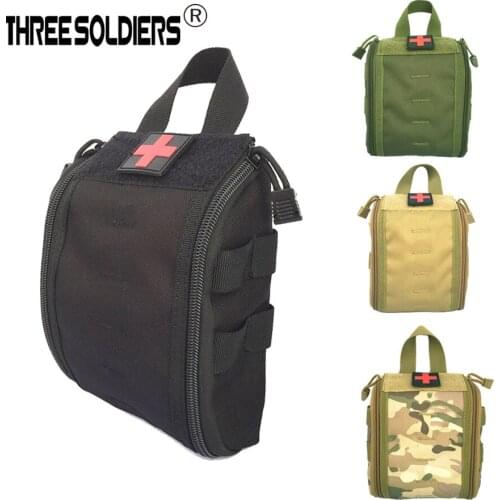 THREE SOLDIERS AK Tactical Medical Kit Bag Emergency First Aid Kit Gear EDC Tool Hunting Utility Pouch Belt Bag Running Man