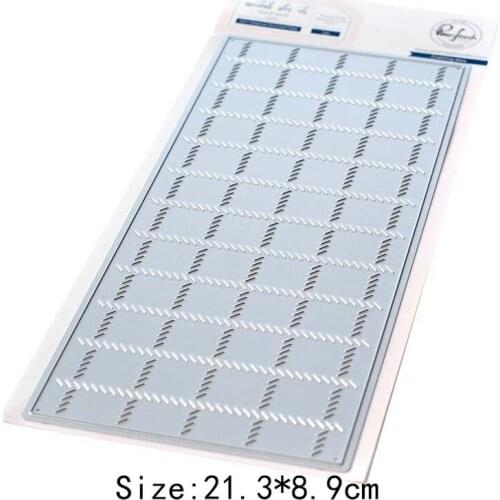 Metal Cutting Dies long Rectangular checkered background card Scrapbooking Stencil Cut Die For DIY Card Crafts Handmade