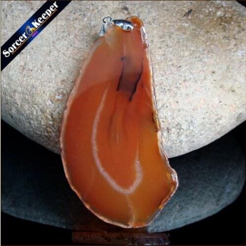 Natural Gem Stone Jewelry Multi-color Rough Art Botswana Agates Slice Beads Pendant Necklace New Trendy Gift for mens KS369