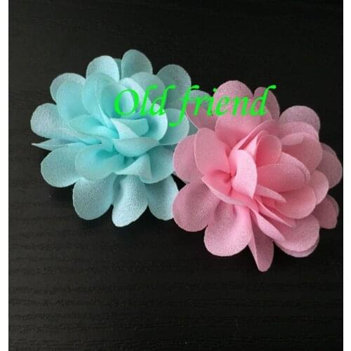 New Sytle 2" Chiffon Hair Flowers For cloth, shoes, dress, 200/lot 14 color Free Shipping