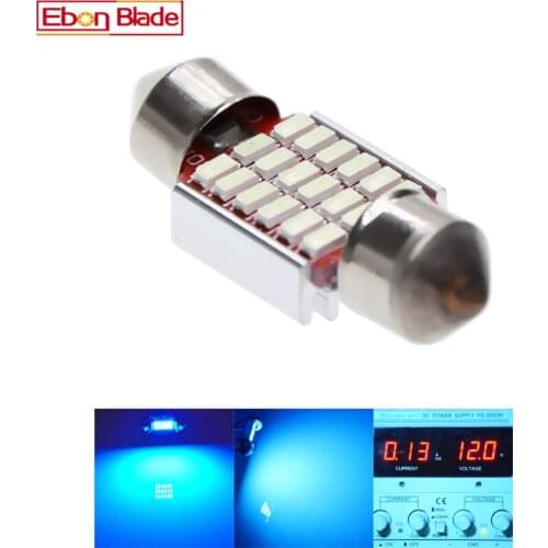 2Pcs Newest 31MM C5W C10W LED Bulbs 3014 18SMD Ice Blue Car Interior Festoon Dome Map Reading Light Canbus Error Free 12V DC