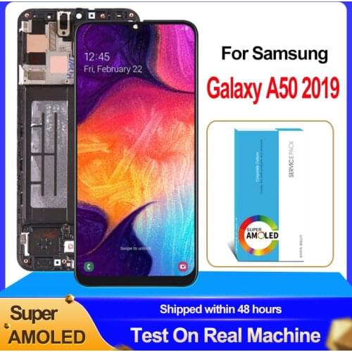 Original 6.4'' Super AMOLED For Samsung Galaxy A50 2019 Display SM-A505F/DS A505F A505FD A505A Full LCD Touch Screen Digitizer