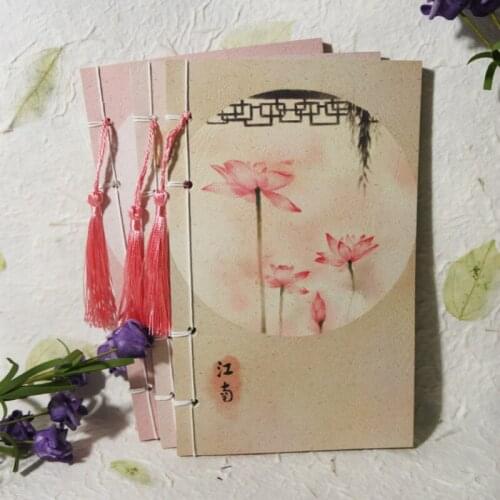 Original retro art handmade gift notebook watercolor series diary tassel cute school supplies office stationery