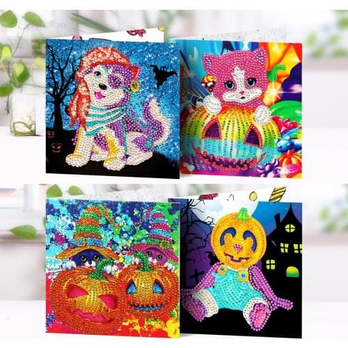 EverShine DIY Diamond Painting Cards Halloween Rhinestones Picture Diamond Embroidery Postcards Diamond Mosaic Holiday Gift