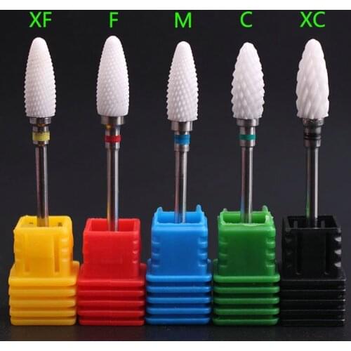3/32'' Bullet Ceramic Nail Drill Bit Rotate Burr Milling Cutter For Manicure Pedicur Tools Electric Nail Drill Accessories