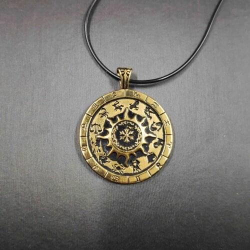 Pendant Amulet Magical Lucky Symbols,2020 Summer Golden Jewelry Titanium steel sun sign Powerful Gift For Women Men
