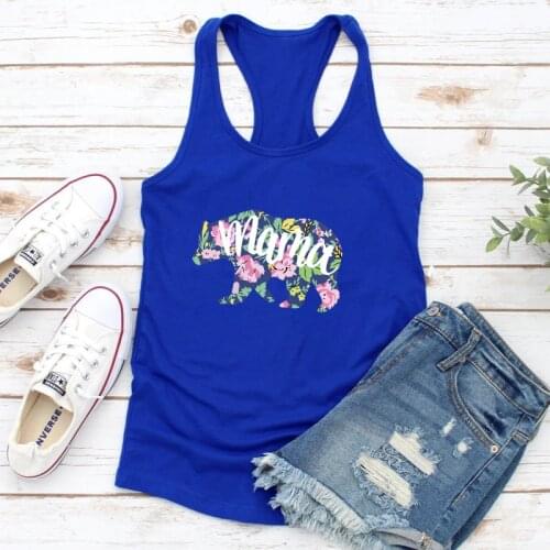 The bear Printing Funny Tank Tops Women Cute Tank Top Sleeveless Women Graphic Female Top Fashion Ropa De Mujer gothic