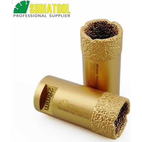 SHDIATOOL 2pcs 28mm Vacuum Brazed porcelain tile Diamond Drilling Bit M14 Thread Drill core Bit Granite & Marble Hole Saw Crown
