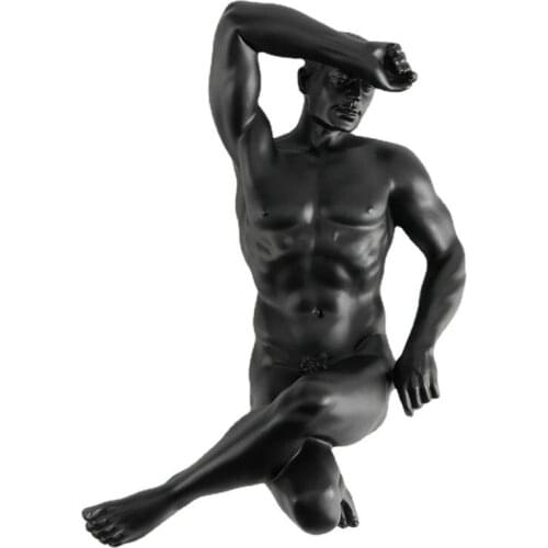 Modern Abstract Body Art Man Nude Miniatures Resin Figure Figurines Lying Down To Sleep Man Sculpture Home Decorative Craft Gift