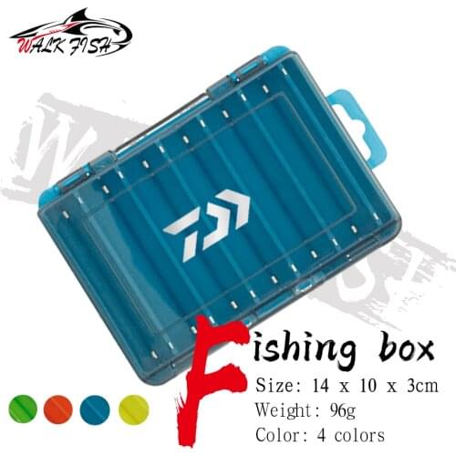 WALK FISH Doublex Sided Fishing Tackle Box 12 Compartments Bait Lure Hook Storage Box Fishing Accessories Plastic Storage Case