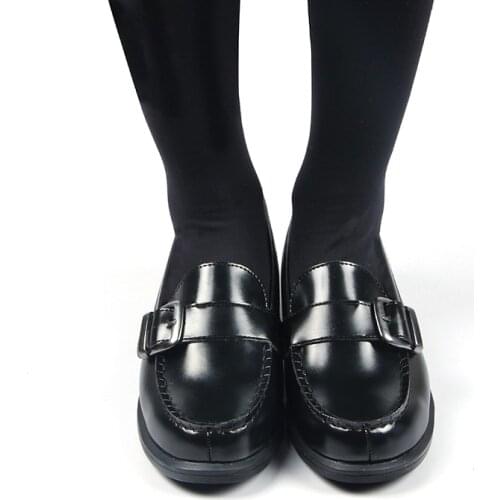 Lolita Girls Womens Maid Boots Shoes Round Toe Low Heel Leather Shoes For JK High School Uniform Anime Cosplay Shoes