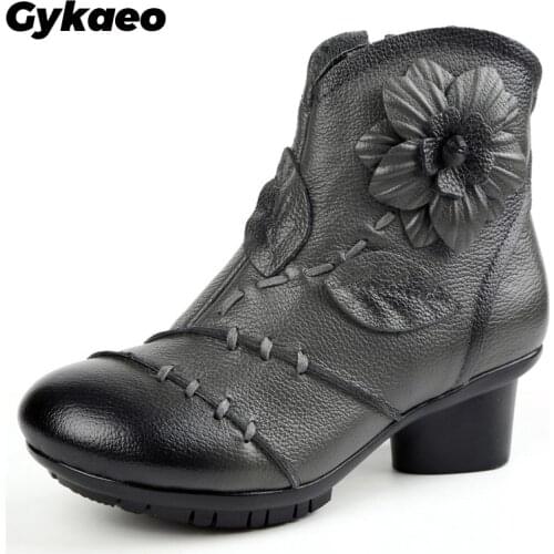 2020 High Quality Mujer Chaussure Women Genuine Leather Boots Casual Ladies Martin Shoes Summer Flat Boots Push Large Size Shoe