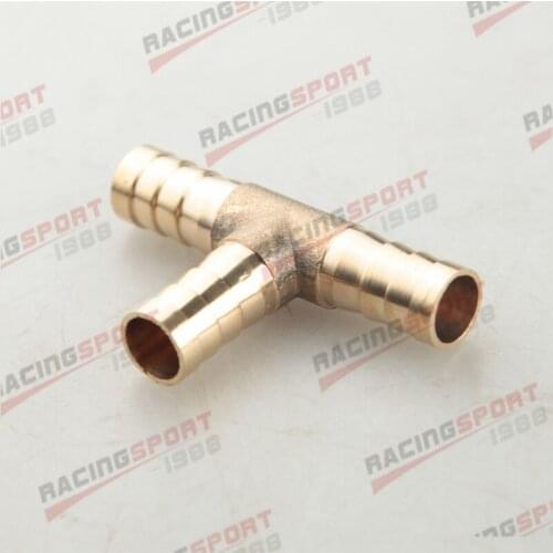 10mm Brass T Piece 3 Ways Tee Fuel Hose Joiner Adapter Fitting